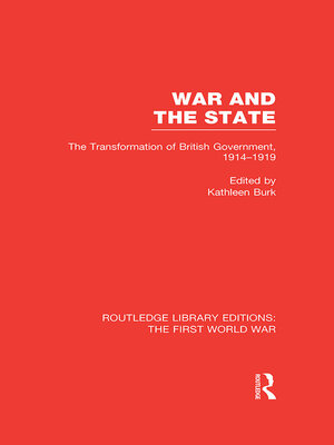 cover image of War and the State (RLE the First World War)